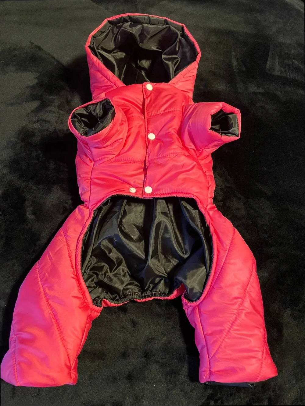 5 pieces Bundle Hot Pink Quilted Dog Jacket-2 waist Harness,2 outfits(small dog)